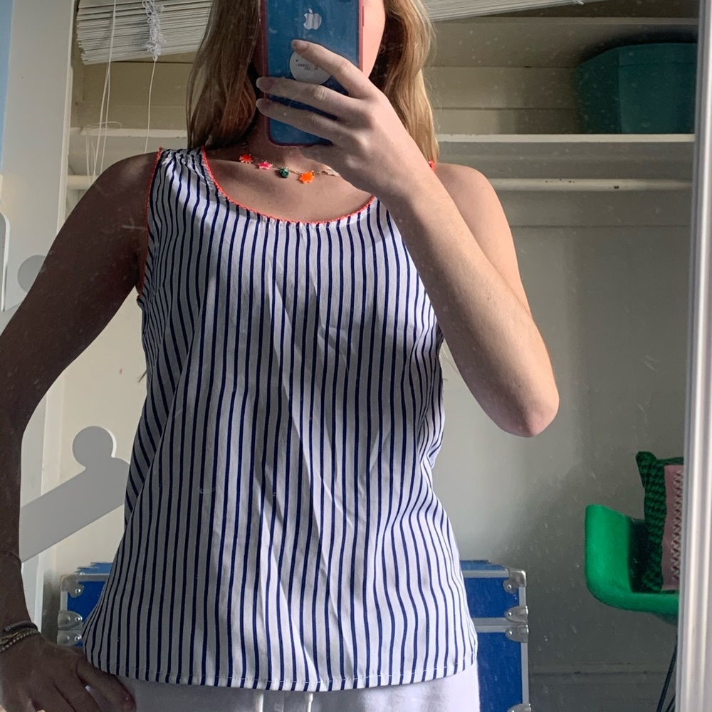 Blue and whit striped blouse